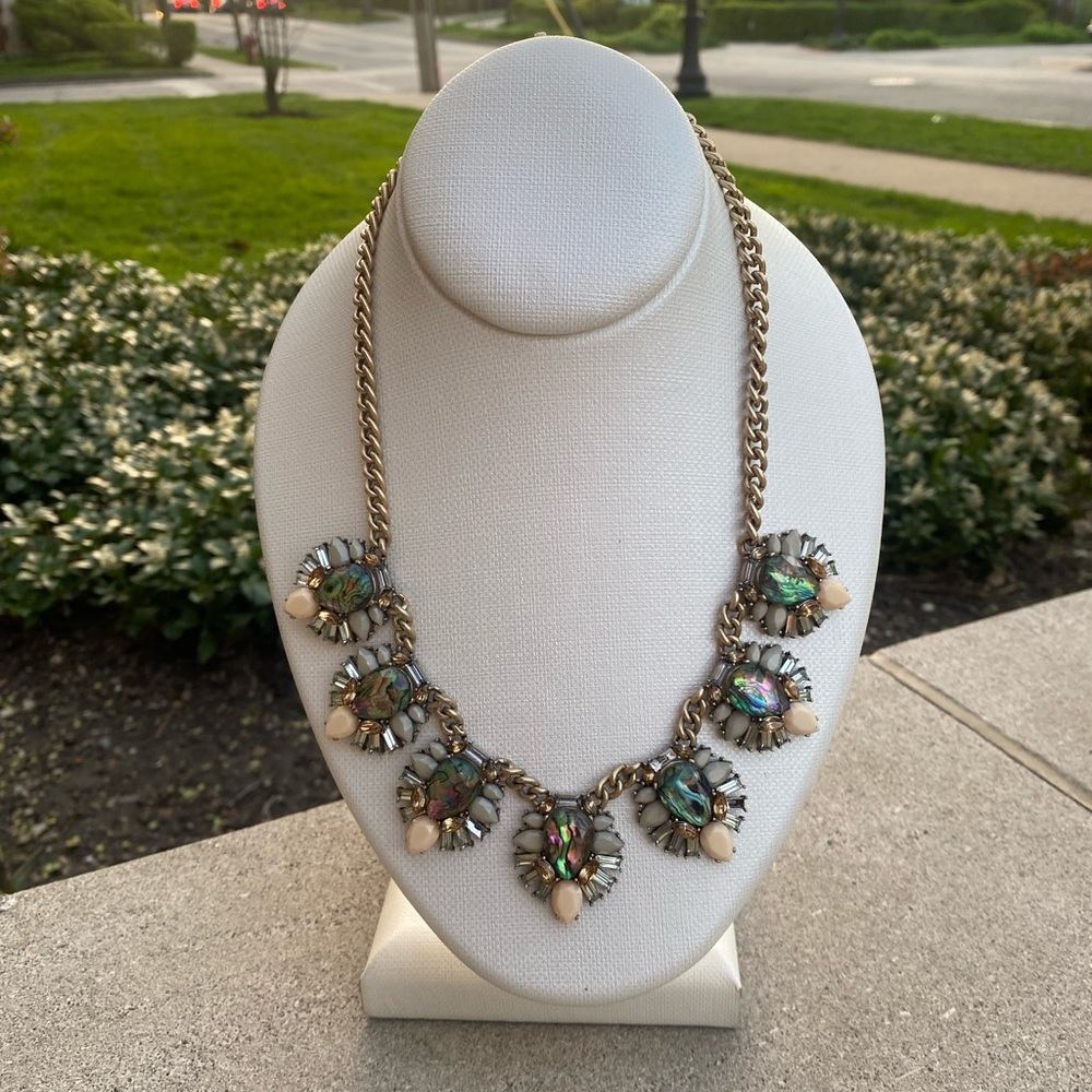 Vintage Opal Inspired Statement Necklace with Neutral Colors